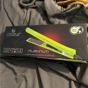Platinum 1.25" Ceramic Flat Iron Hair Straightener - Neon Green